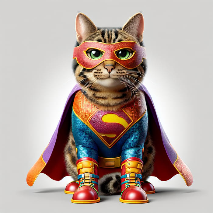 Tabby Cat Superhero Costume | 3D Rendering