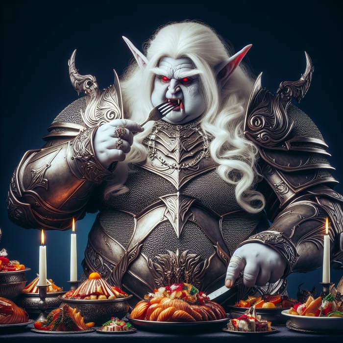 Overweight Elf Vampire Feast | Fantasy Full Plate Armor