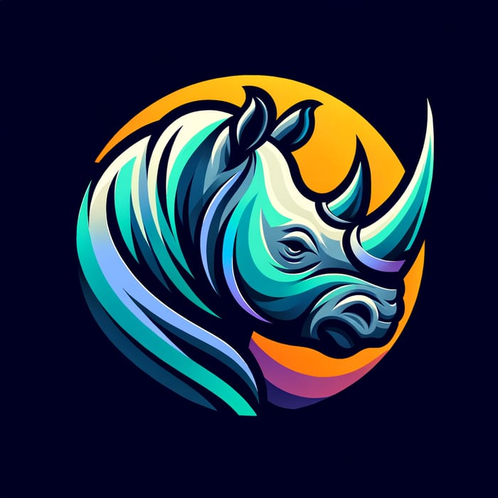 Bold Rhinoceros Logo | Modern Graphic Design | Vibrant Colors