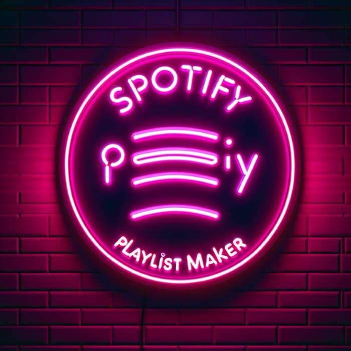 Pink Neon Sign Spotify Playlist Maker