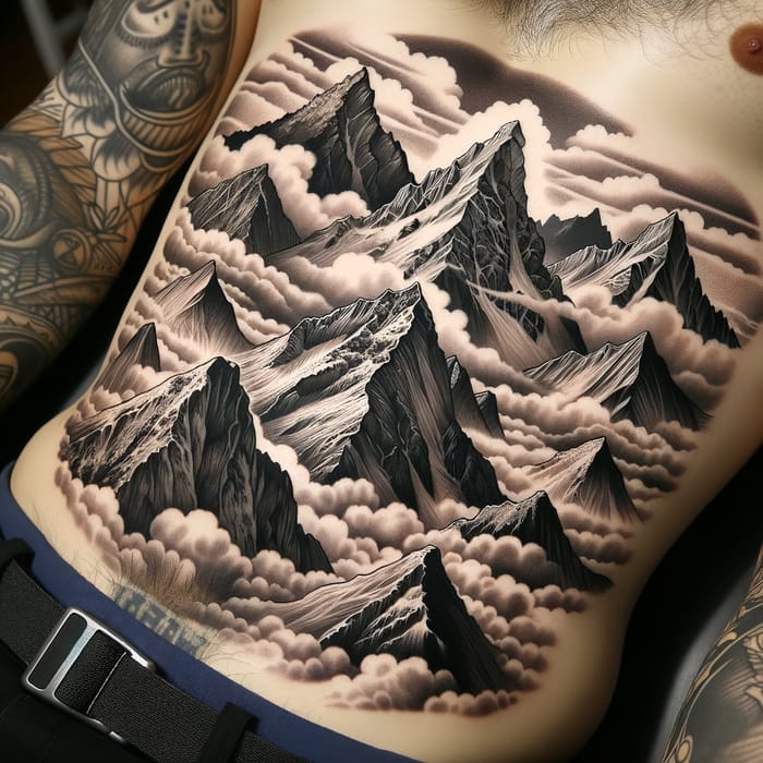 Majestic Mountain Tattoo - Peaceful Escape Design