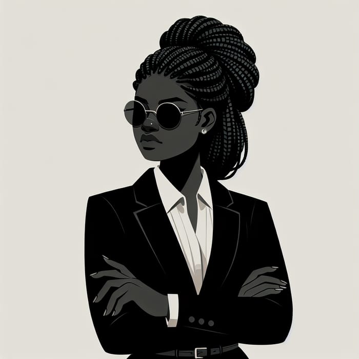 Stylish Black Girl in Business Suit with Braids | Confident Pose