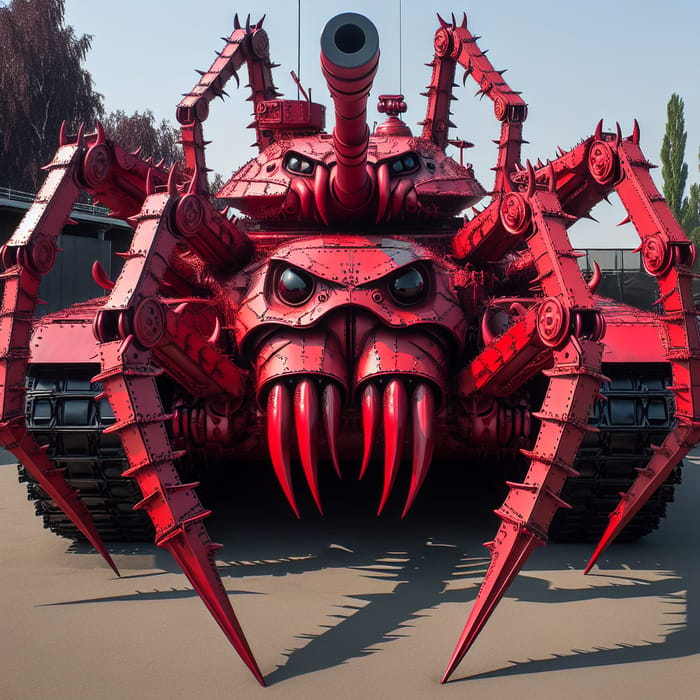 Angry Red Spider Tank - Captivating War Machine