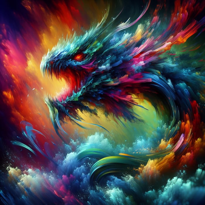 Fantastical Creature in Vivid Colors - Captivating Leap in Fantasy World