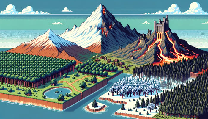 Pixel Art Landscape: Vast Adventure View