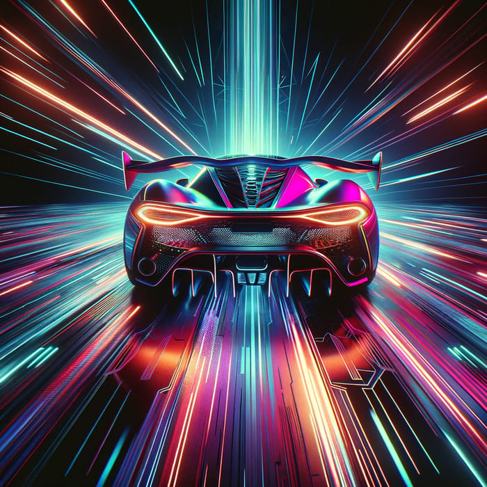Futuristic Neon Sports Car Transformation - Digital Masterpiece