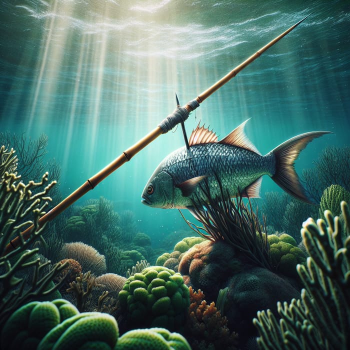 Fish Spear Scene: Struggle for Survival
