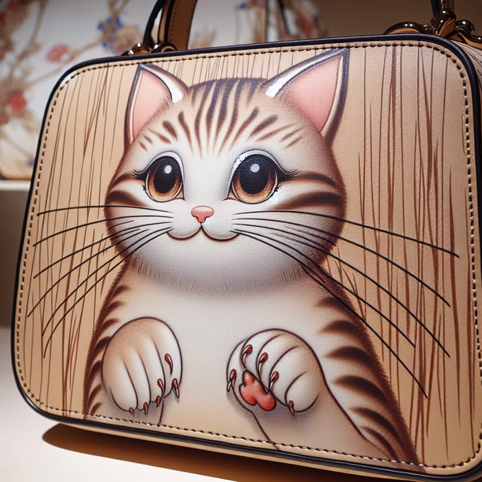 Playful Cat Motif Bag | Unique Design Showcase