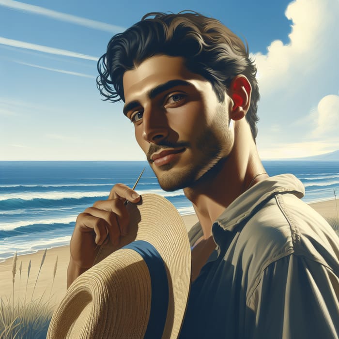 Middle-Eastern Man Enjoying Beach Silhouette