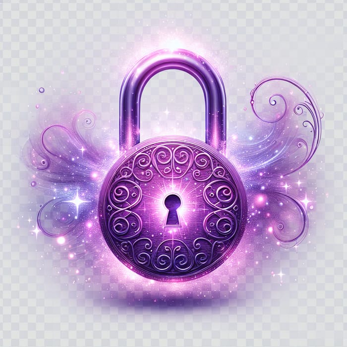 Purple Padlock Magic | Enchanting Effects on White Background