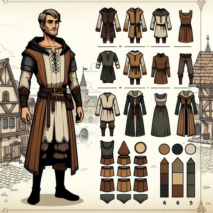 Medieval Human Character Design for 2D Video Game
