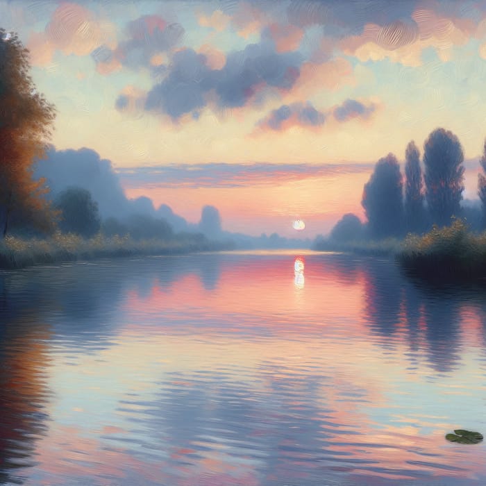 Tranquil Sunset Lake Impressions | Serenity Art