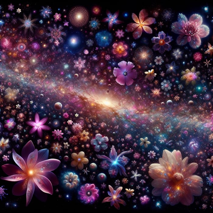 Cosmic Flowers Galaxy - Stunning Celestial Flora View