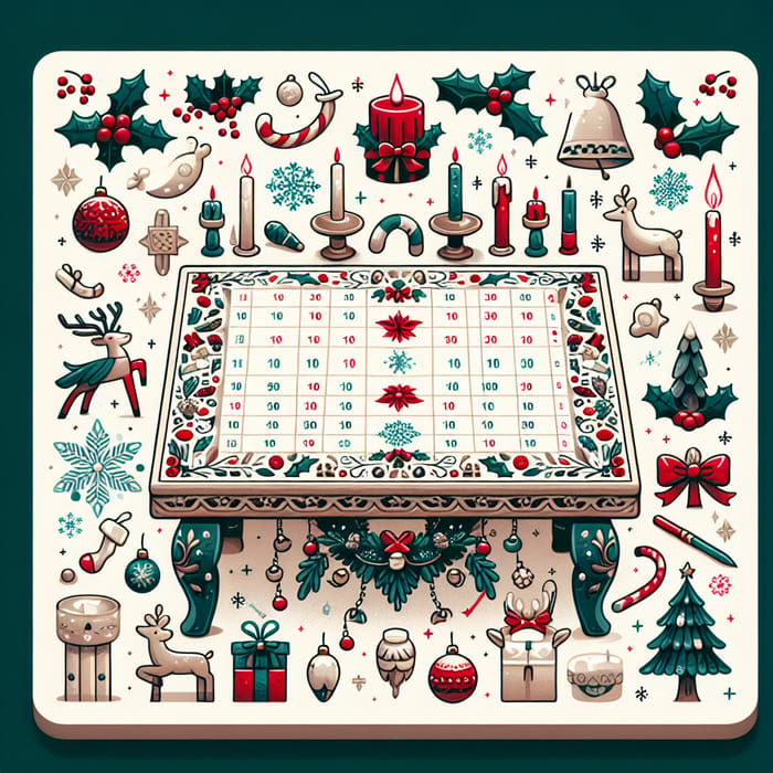 Christmas Table with 100 Spaces for Writing | Festive Holiday Decor