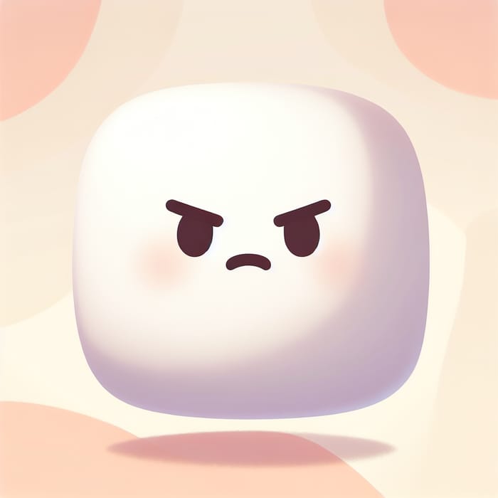 Angry Marshmallow: Emotionally Charged Character in Soft Pastel Setting