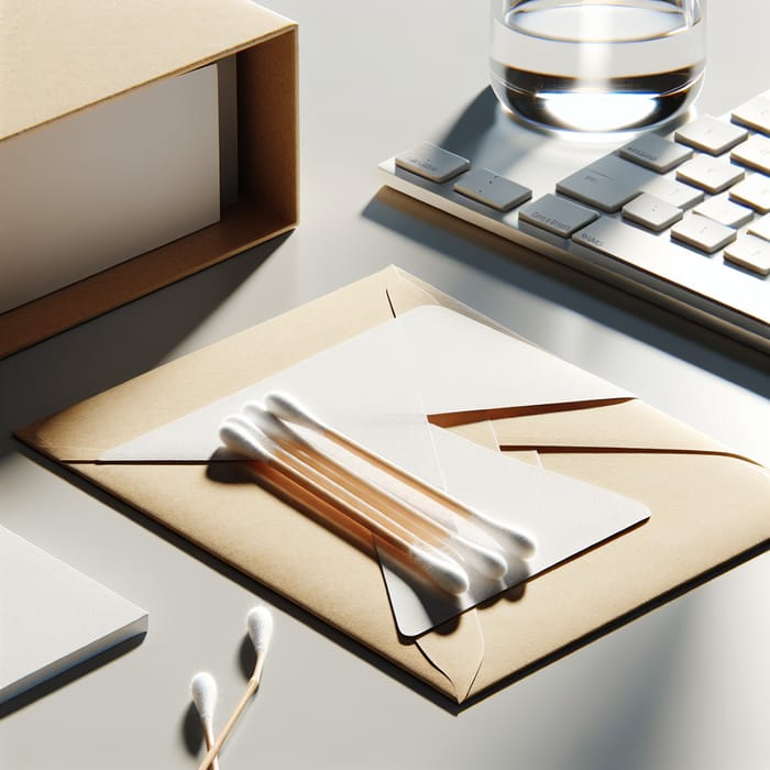 Cotton Swab and Envelopes on Clean Desk