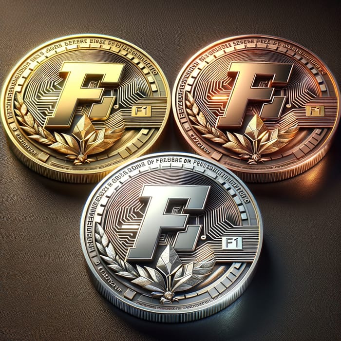 Golden, Silver, Bronze F1 Coins - Exquisite Collection