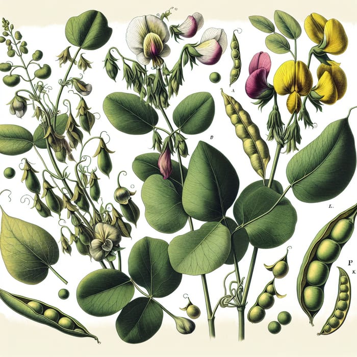Leguminosa: Scientific Illustration of Pea Family | AI Art Generator ...