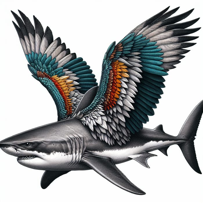 Winged Shark - Majestic Hybrid Illustration