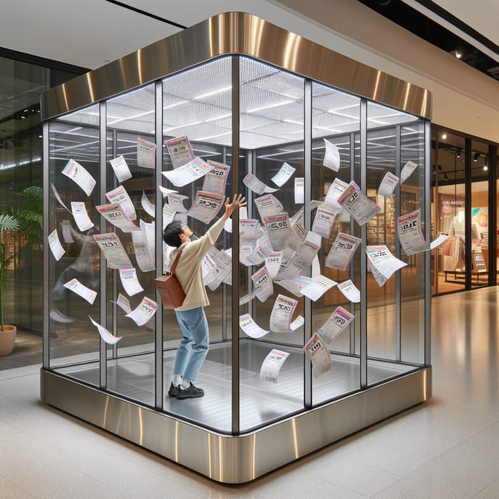 Aluminum and LED Shopping Mall Booth | Interactive Coupon Experience