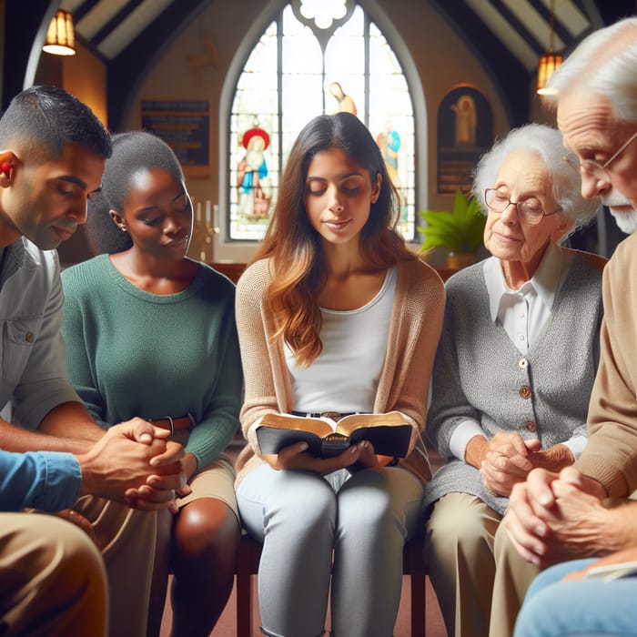 Inspiring Bible Church Group Study Praying Together