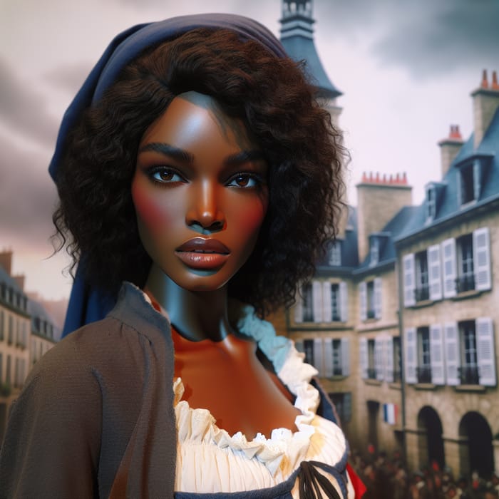 Realistic Beauty: Black Woman in Traditional French Attire