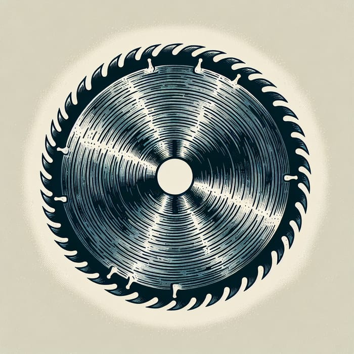 Circular Saw Blade with Gleaming Teeth and Burnished Surface
