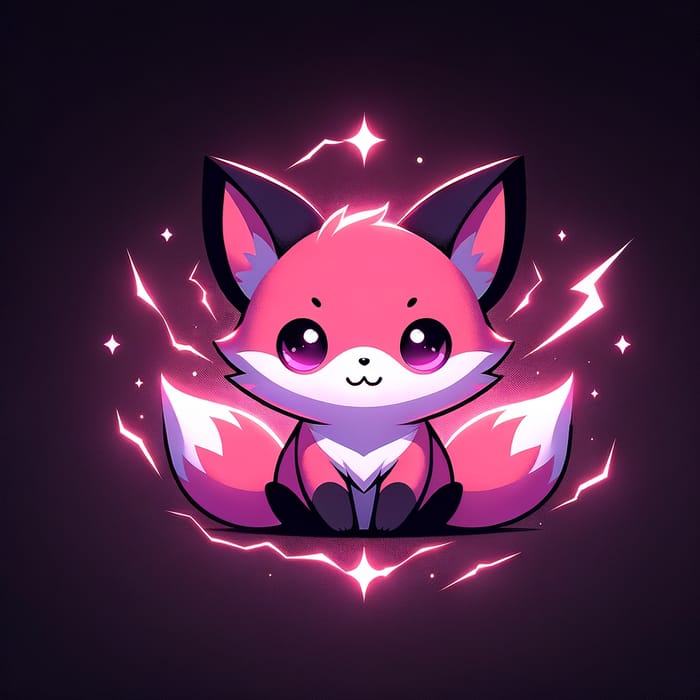 Cute 2D Pink and Purple Pikachu-Like Creature Illustration