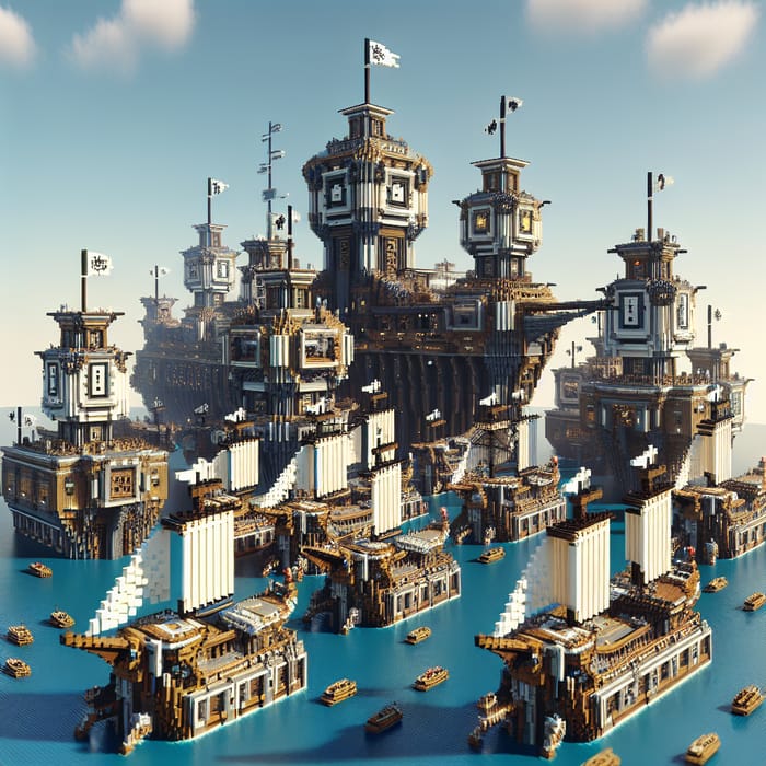 Massive Minecraft SMP Fleet by Gamer Fleet | Creative Ship Designs