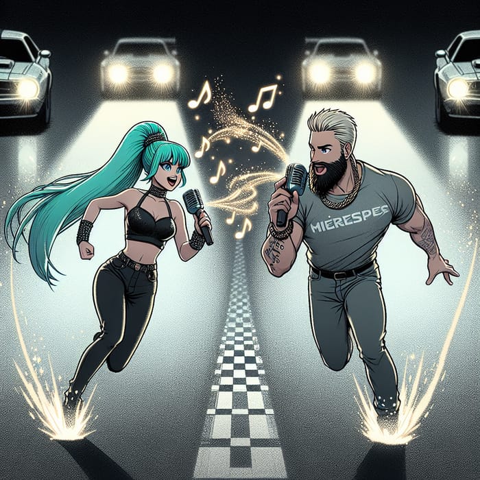 Hatsune Miku vs. Drake Music Race - Japanese Anime Style Showdown