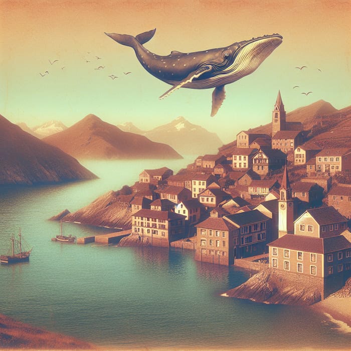 Vintage Ondarroa Whale Illustration