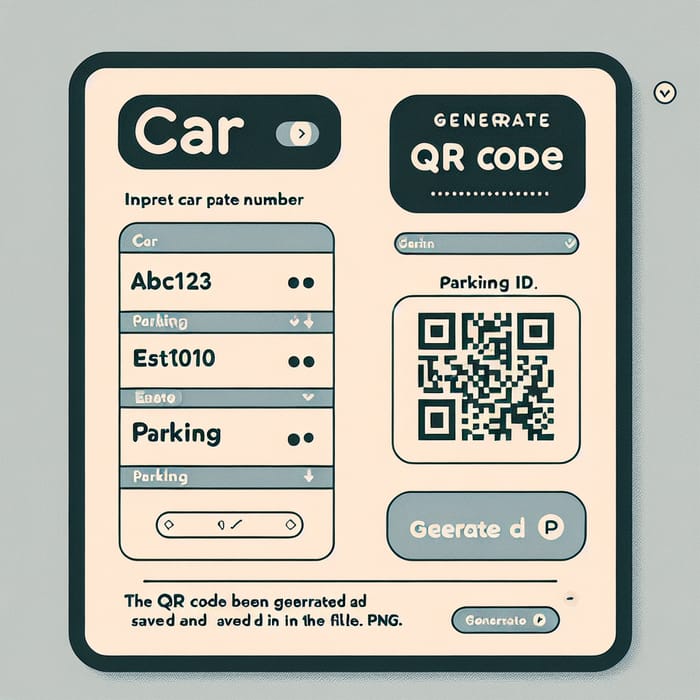 User Interface for Parking QR System | Design & Generate QR Code Interface