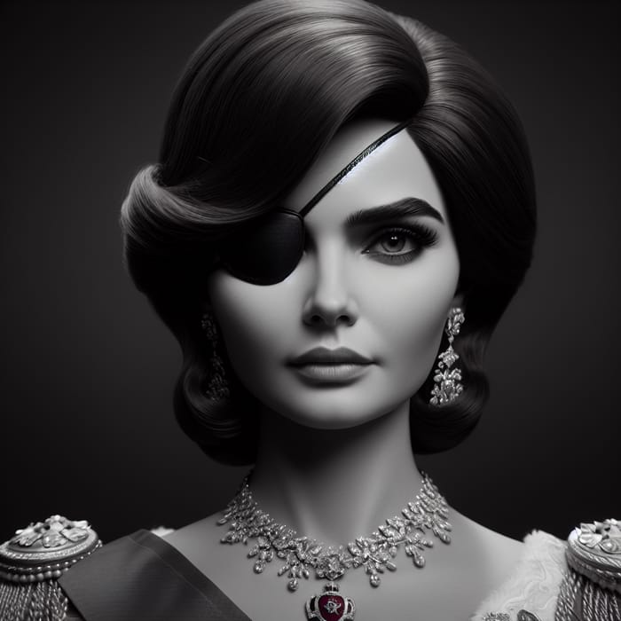 Elegant Woman Wearing Black Eyepatch - Royal Fashion Icon
