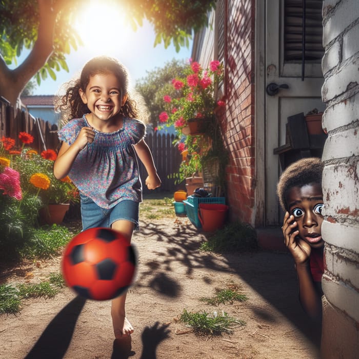 Joyful Child Playing and Scared Child Hiding