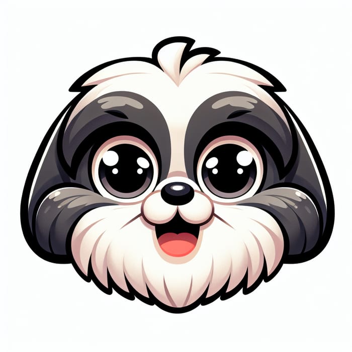 Cute and Expressive Shih Tzu Animated Dog Art
