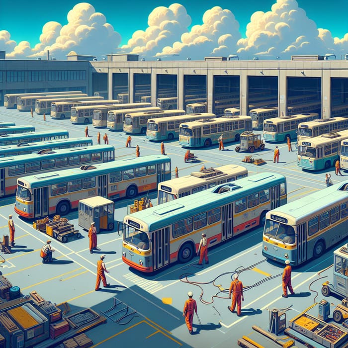 Urban Trolleybus Depot Activity | Dynamic & Functional