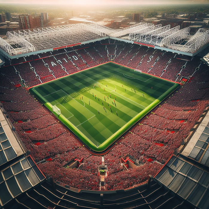 Aerial View of Old Trafford Stadium in Manchester