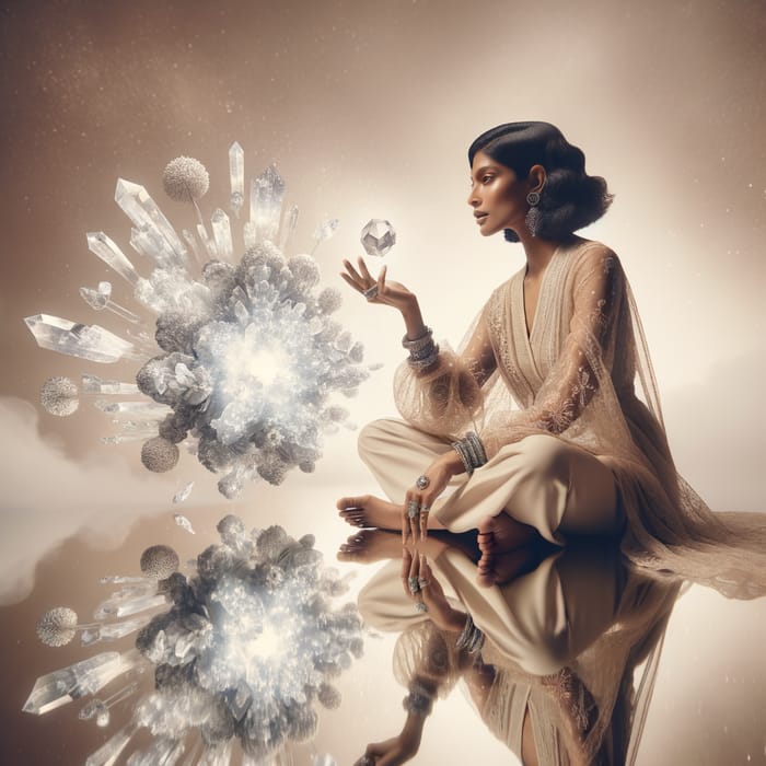 Bewitching South Asian Goddess Reflecting | Crystalic Aura
