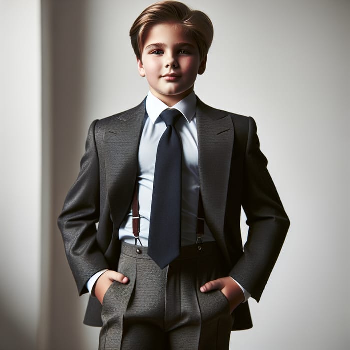Dapper Big Boy in Stylish Suit | Youthful Confidence & Elegance