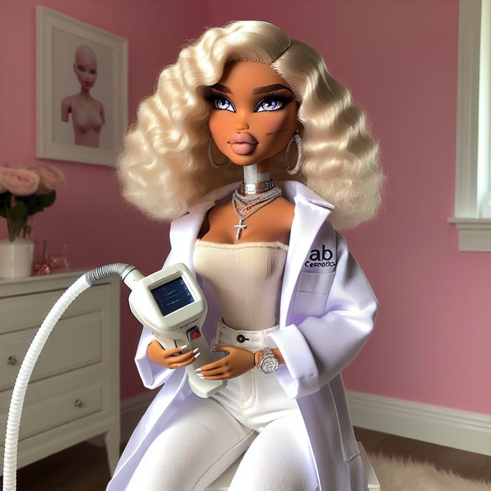 Ultra-Realistic Bratz Doll in a Doctor's Coat