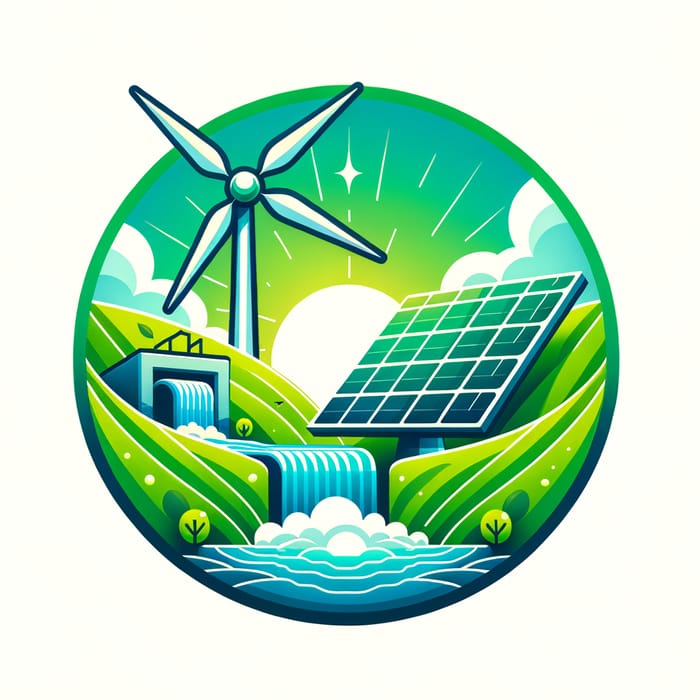 Renewable Energy Icon: Widget, Wind, Solar