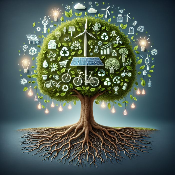 Energy-Efficient Tree Symbolizing Planet Conservation & Energy Saving
