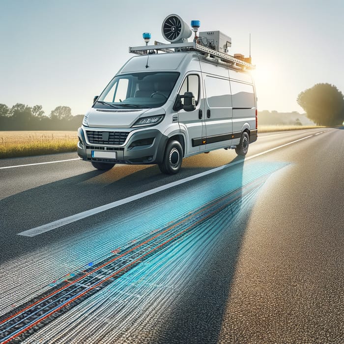 Innovative Roadscanner Technology: GPR Data Analysis on Sunlit Road