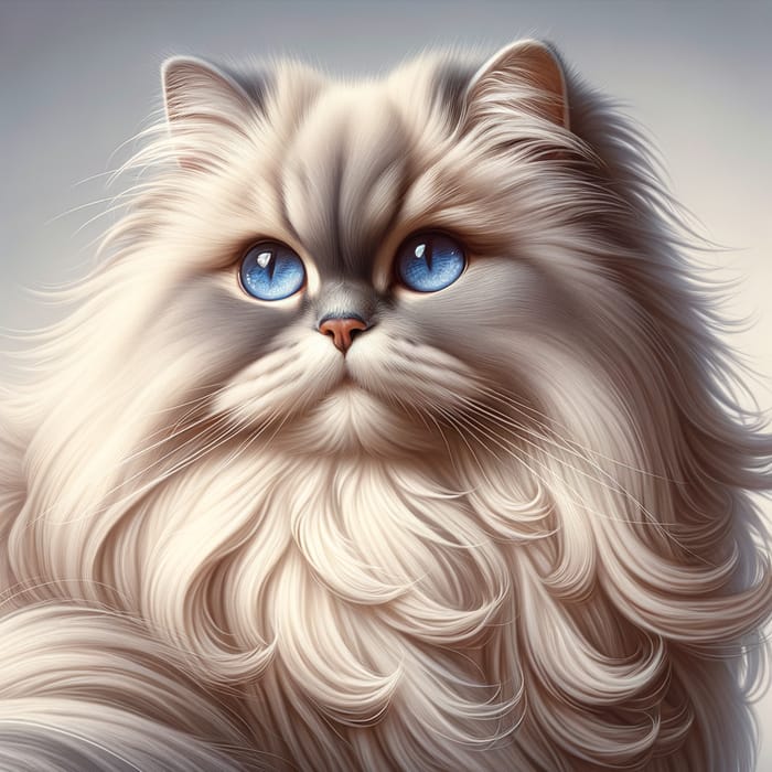 Majestic Persian Himalayan Cat with Celestial Blue Eyes | Glamorous Fashion Portrait