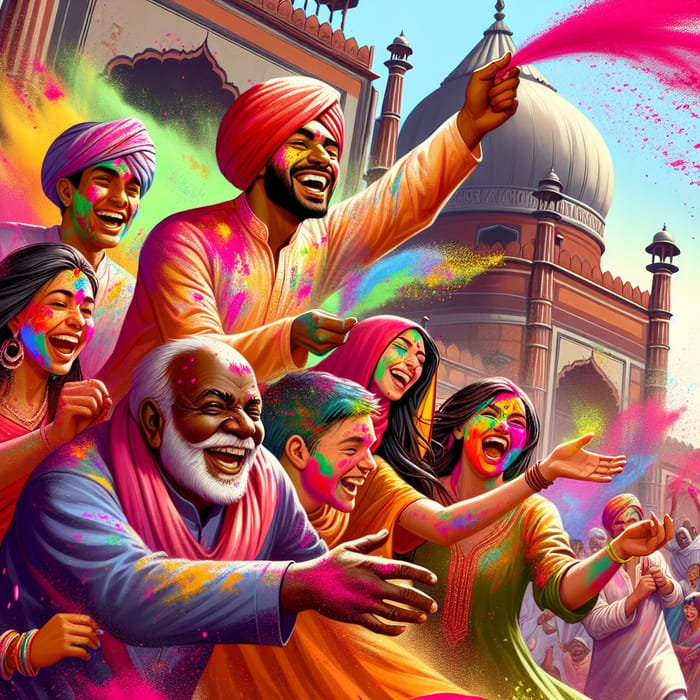 Colorful Holi Celebration: Joyful Festivities in India