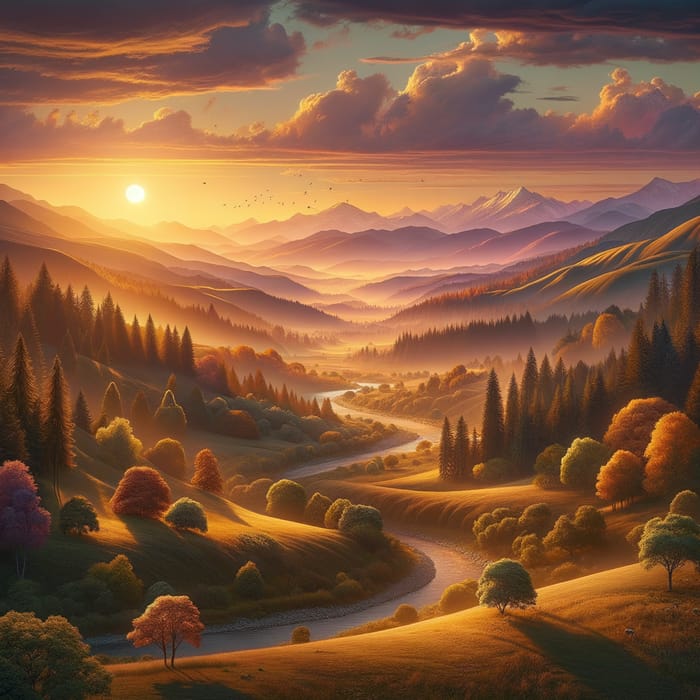 Spectacular 4K Sunset Landscape Wallpaper