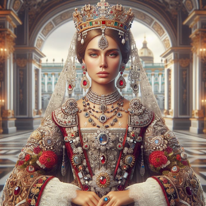 Regal Queen in Traditional Regalia | Universal Monarchy Inspired