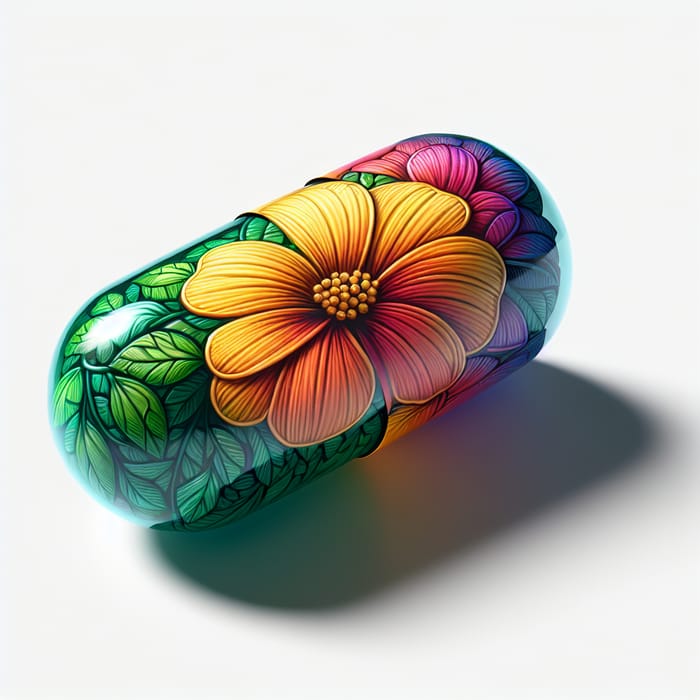 Colorful Gelatine Capsule with Intricate Flower Design