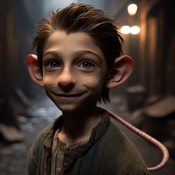 Street-Smart Boy with Rat-Like Look