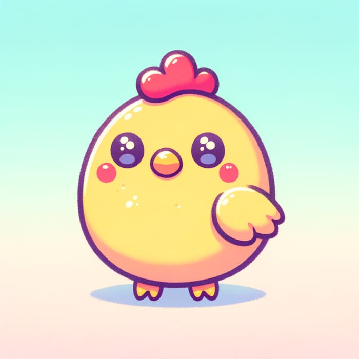 Cute Cartoon Chicken Pastel Art for Everyone